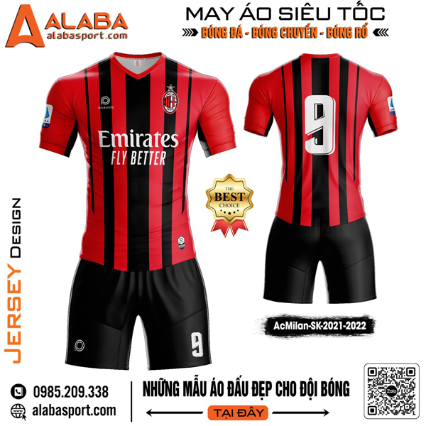 Mẫu áo đá bóng CLB AcMilan ấn tượng 2023