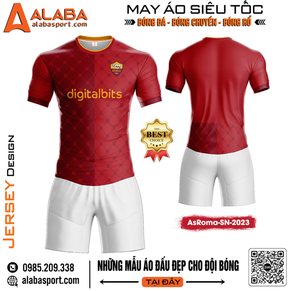 Mẫu áo thi đấu CLB AsRoma ấn tượng 2023